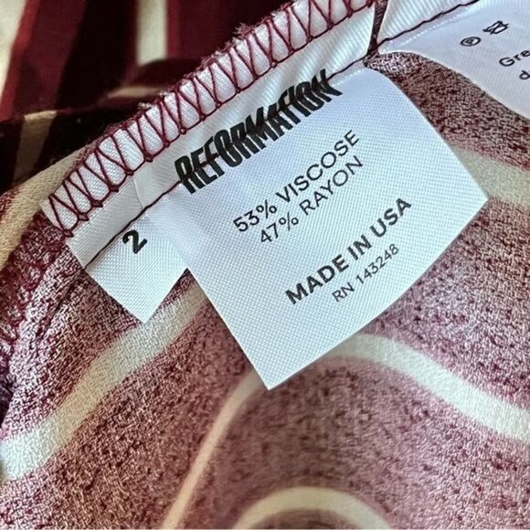 Reformation Kismet Maroon Striped Blazer Dress - Picture 3 of 4